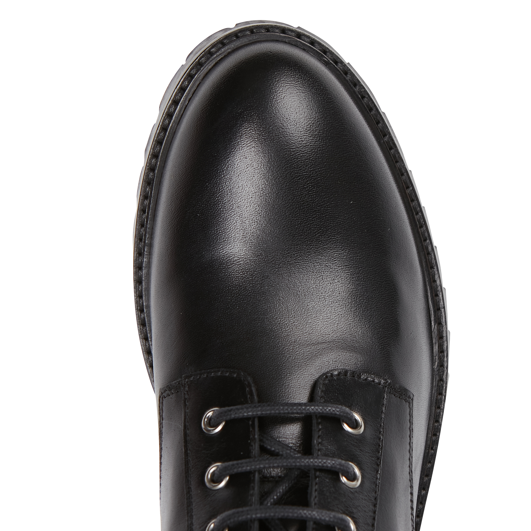 AZELIE - Boots à lacets en cuir lisse | Noir