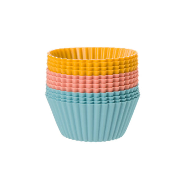 Blokker cupcakevormpjes - siliconen - Ø7 cm - 12 stuks