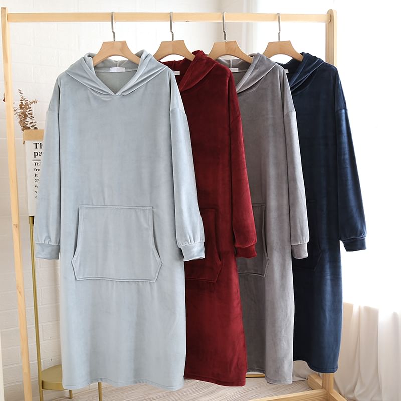Finlies - Bijpassende effen pyjamajas met capuchon voor koppels (verschillende ontwerpen)