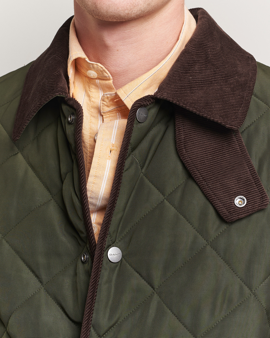 GANT Quilted Fleece Jacket Green Lagoon
