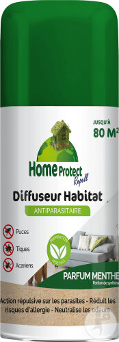 Agecom Home Protect Diffuseur Habitat Antiparasitaire Parfum Menthe Flacon 150ml