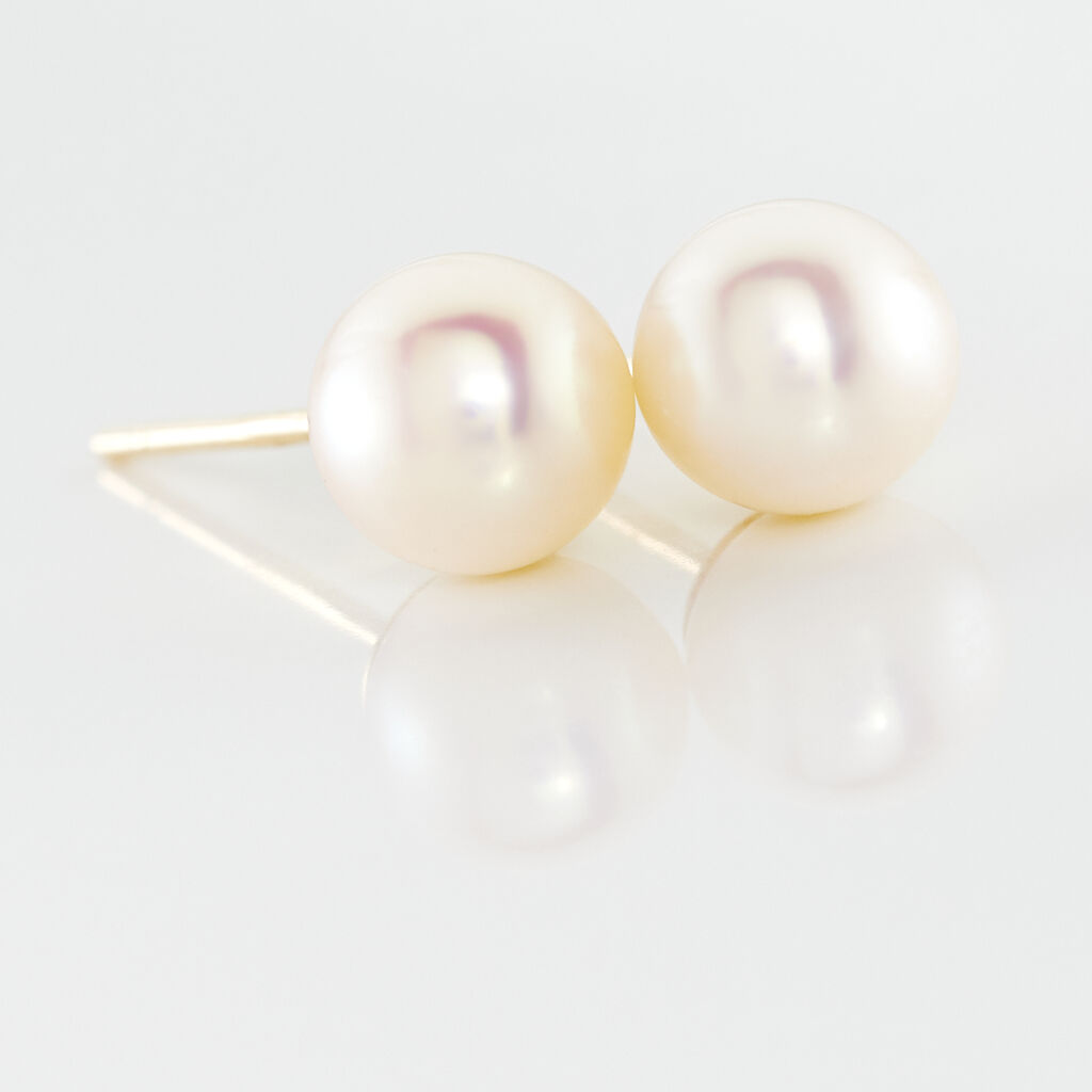 Boucles D'oreilles Puces Suki Or Jaune Perle De Culture
