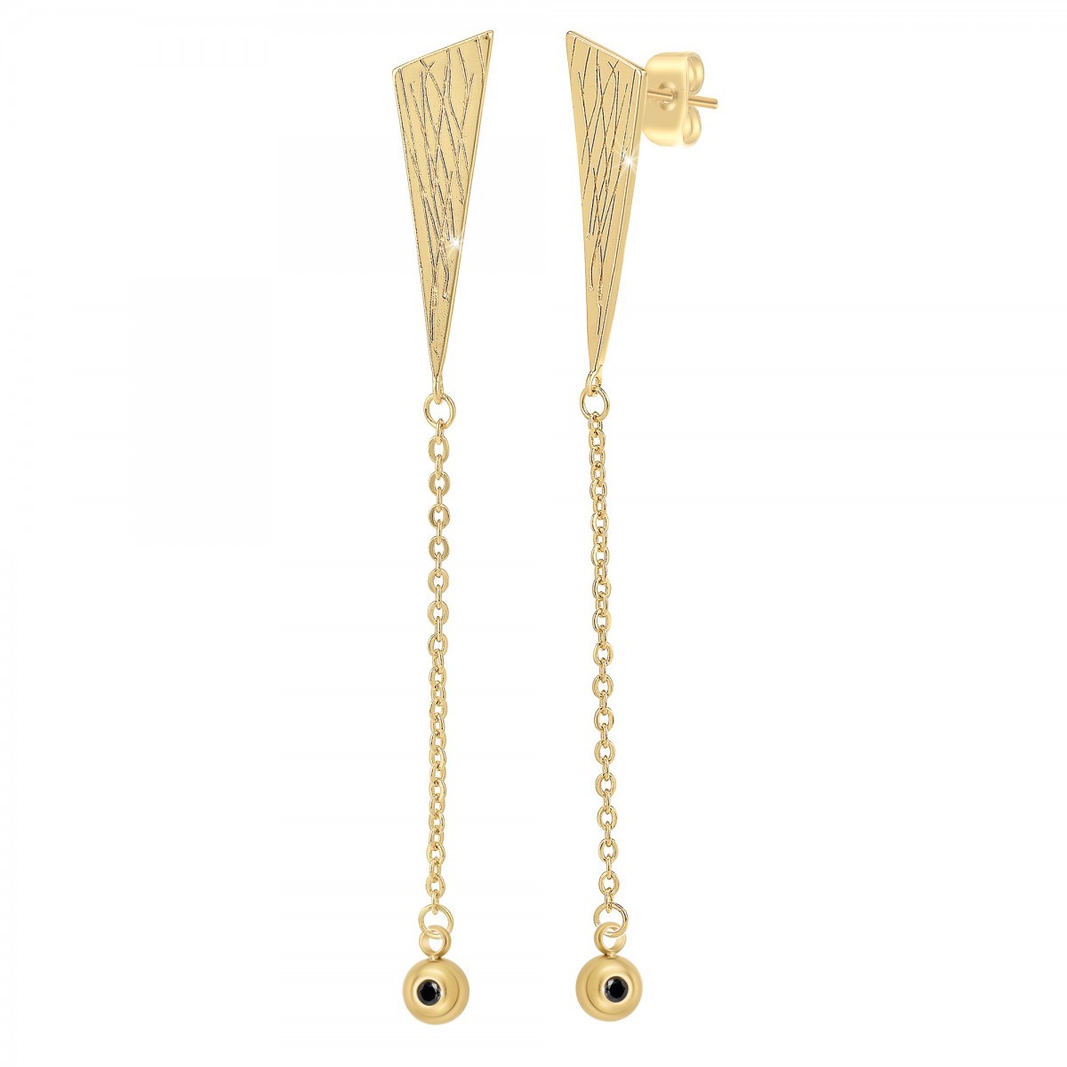 Boucles d'oreilles par SC Bohème ornées d'un véritable diamant noir