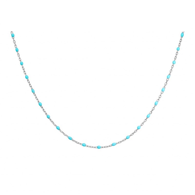 Collier sautoir argent - Olives turquoise