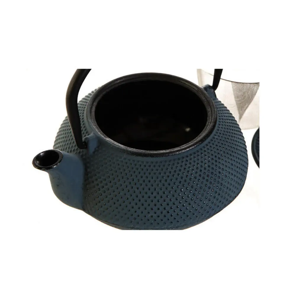Items Kitchen Theepot - gietijzer/rvs - 600 ml - indigo blauw