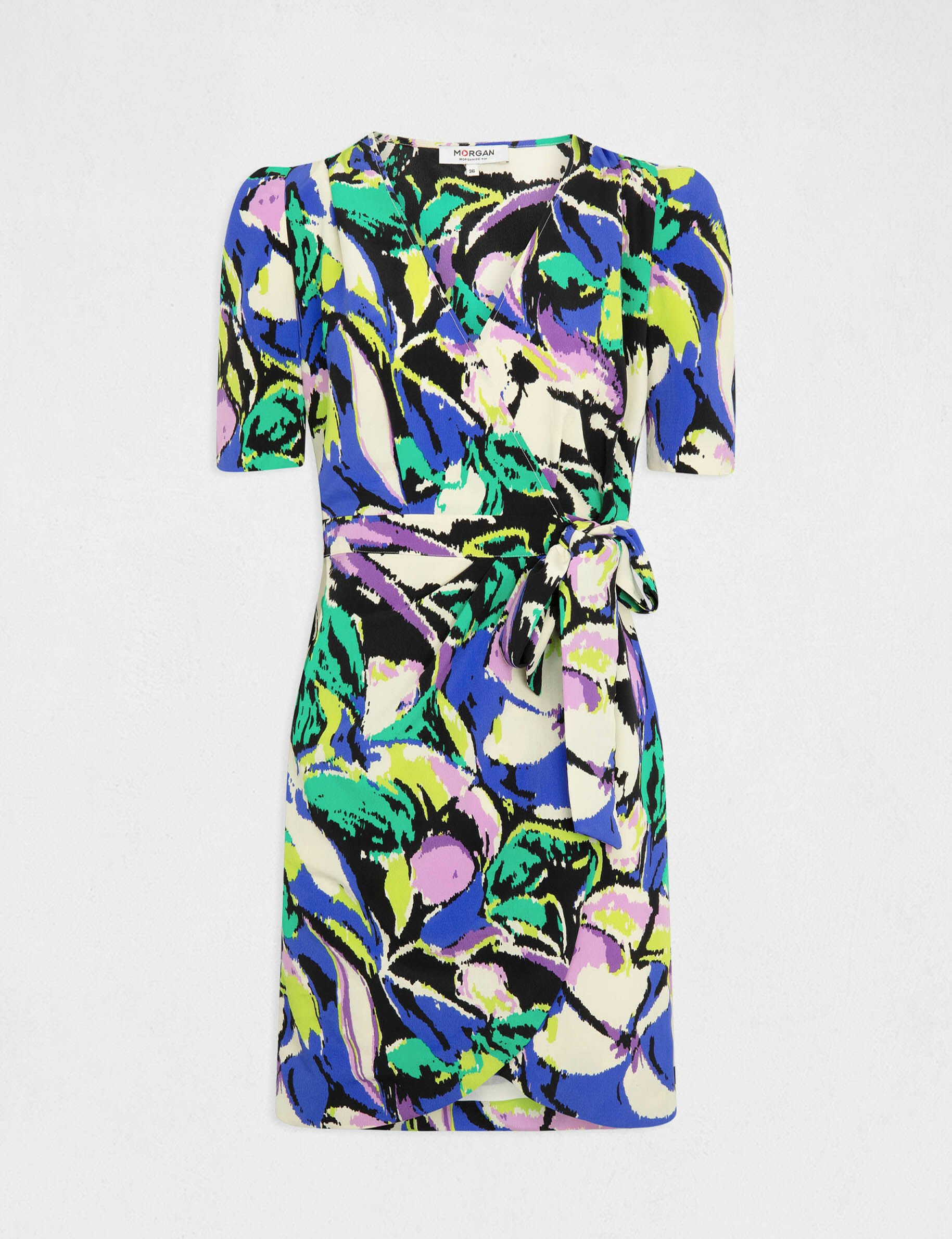 Robe portefeuille imprimé abstrait multico femme - multico
