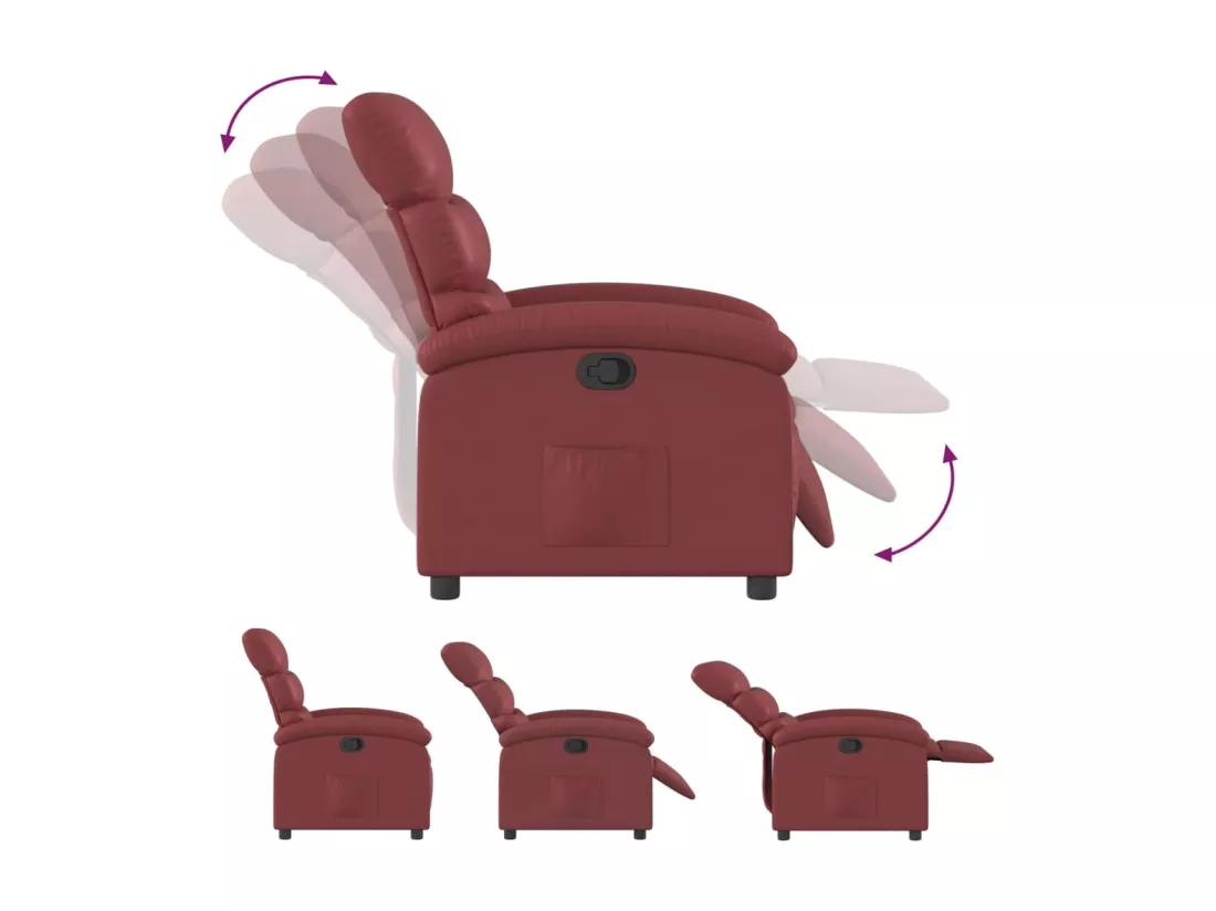 Fauteuil inclinable Rouge bordeaux Similicuir
