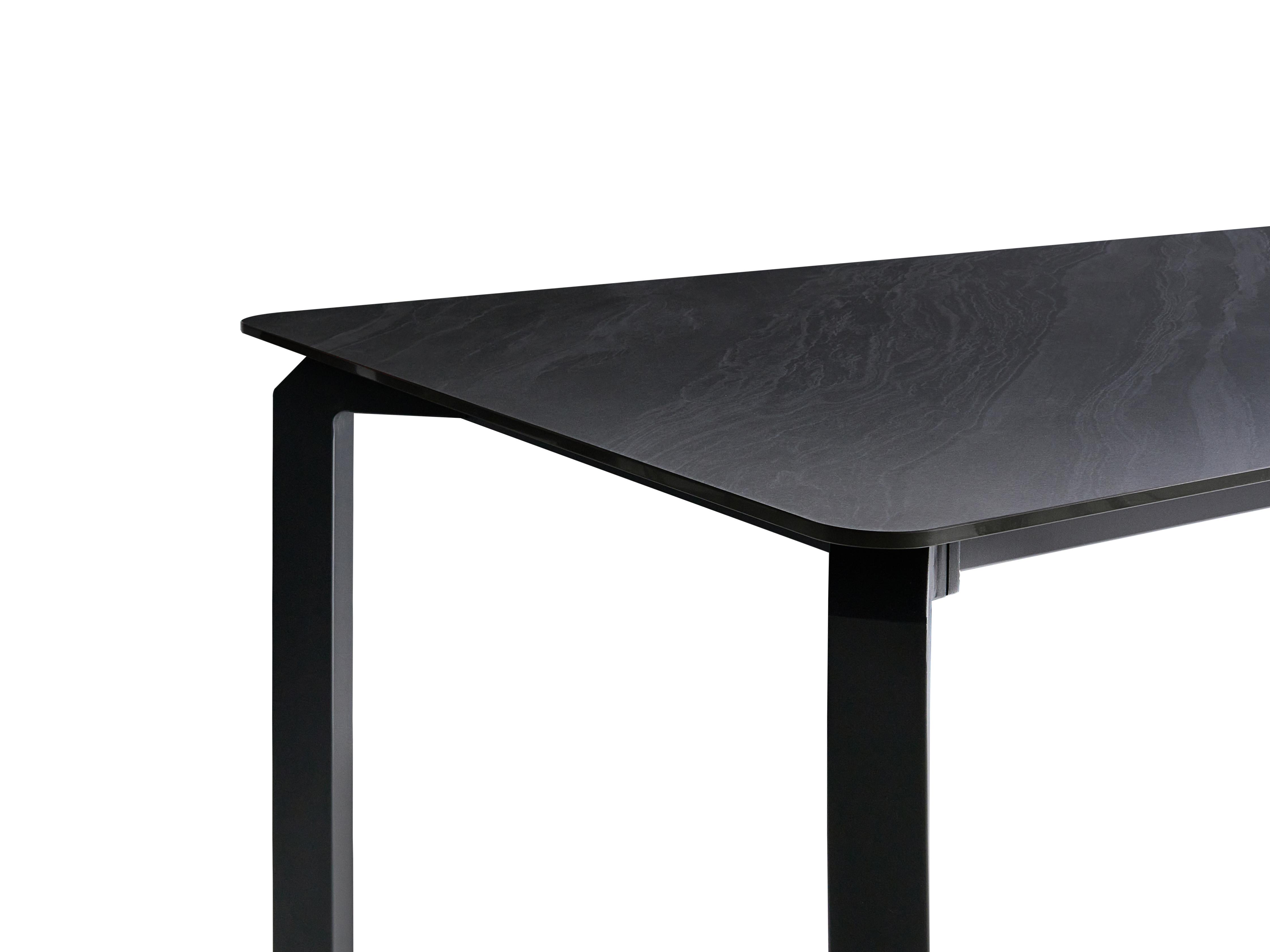 Tuin eettafel FELETTO 180 cm 90 cm Steen Zwart marmer