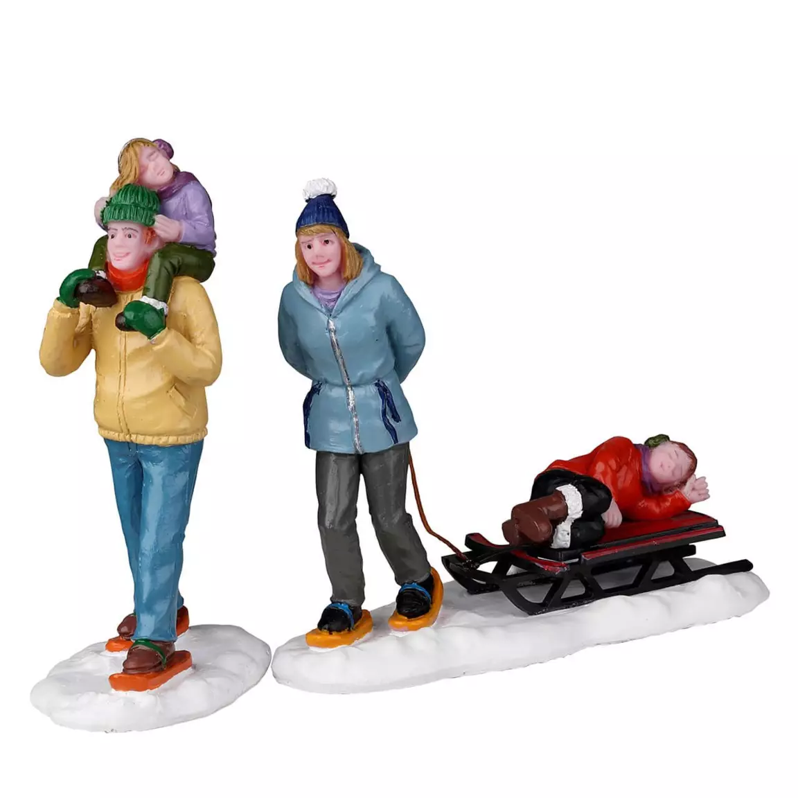 Personnages Lemax Raquettes en famille