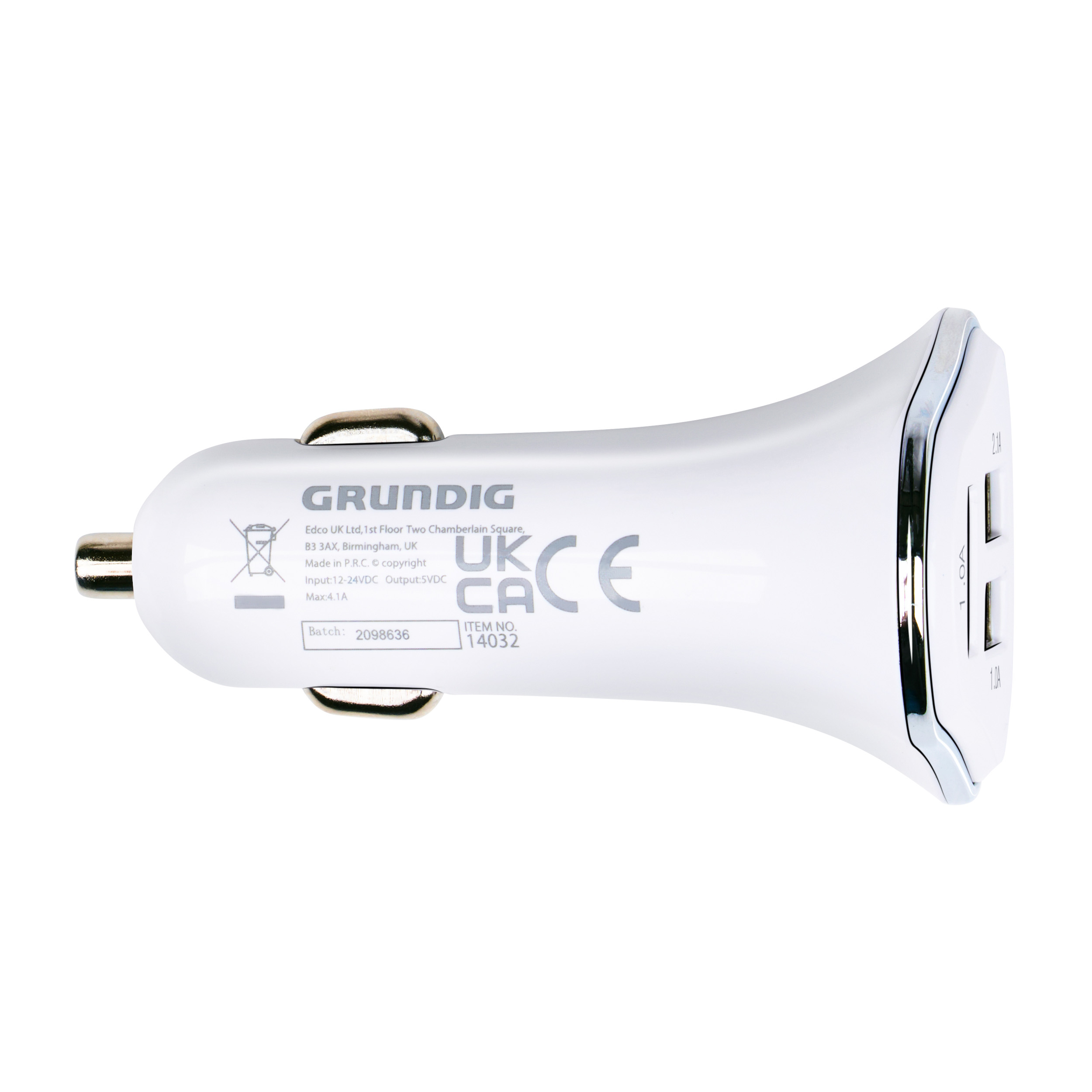 Ladeadapter Auto mit 3 USB Ports weiss