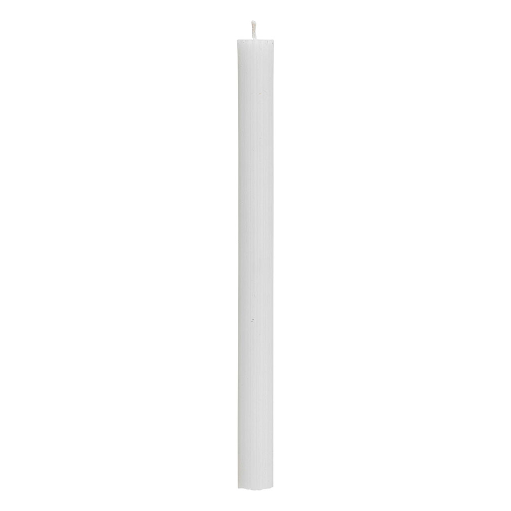 Bougie bâton cannelée blanche H 26cm