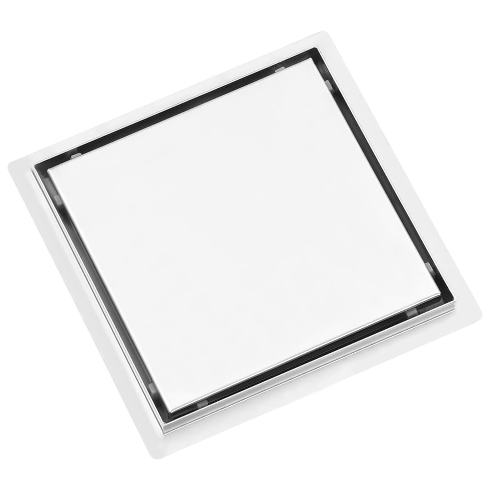 Drain de douche avec couvercle 2 en 1 23x23 cm acier inoxydable