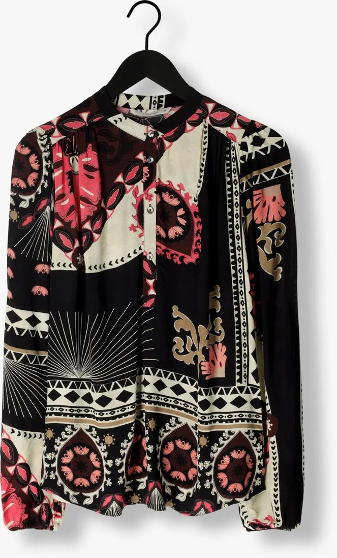 SUMMUM zwarte summum blouse top scarf print