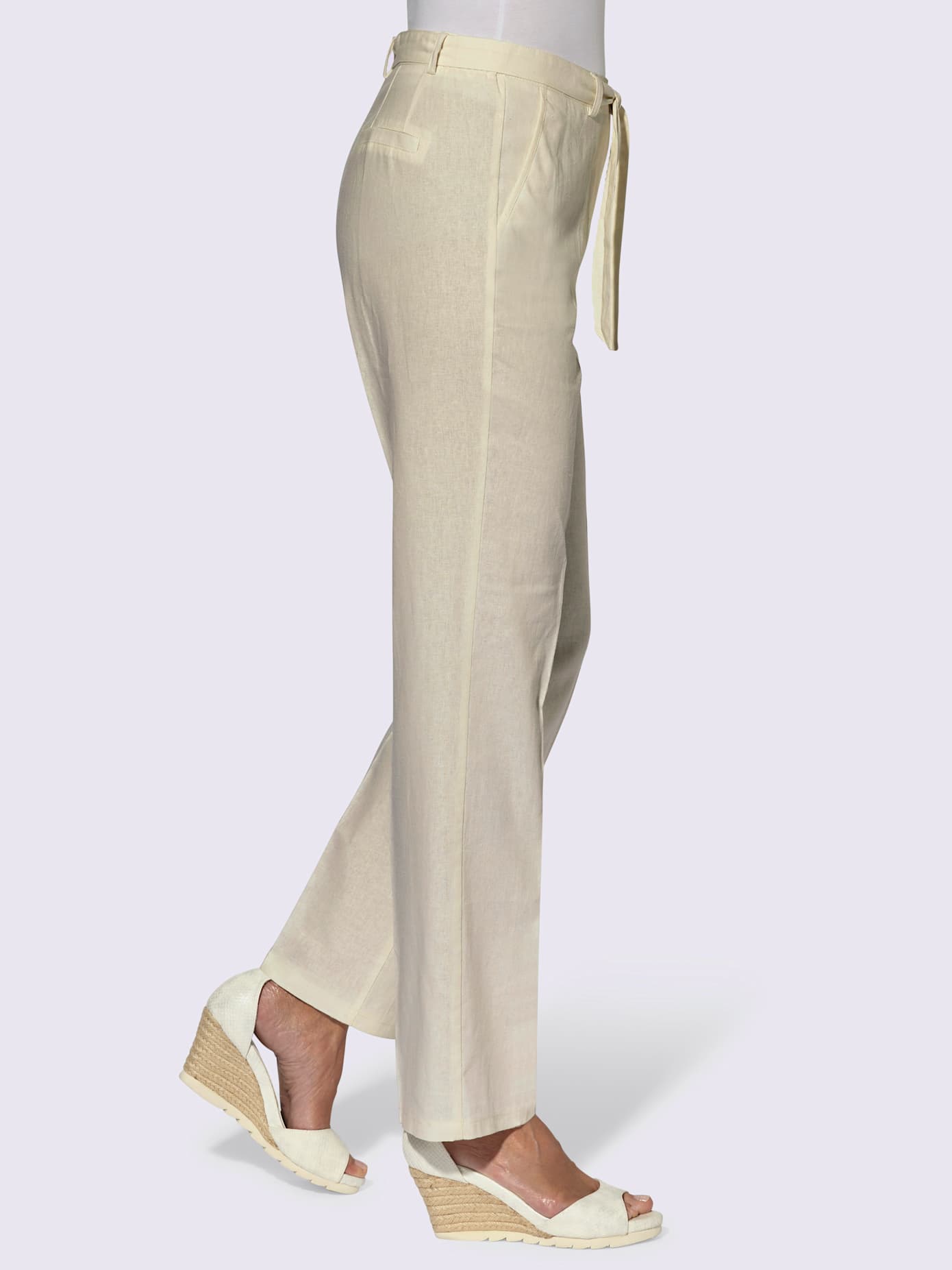 Pantalon plissé 55% lin