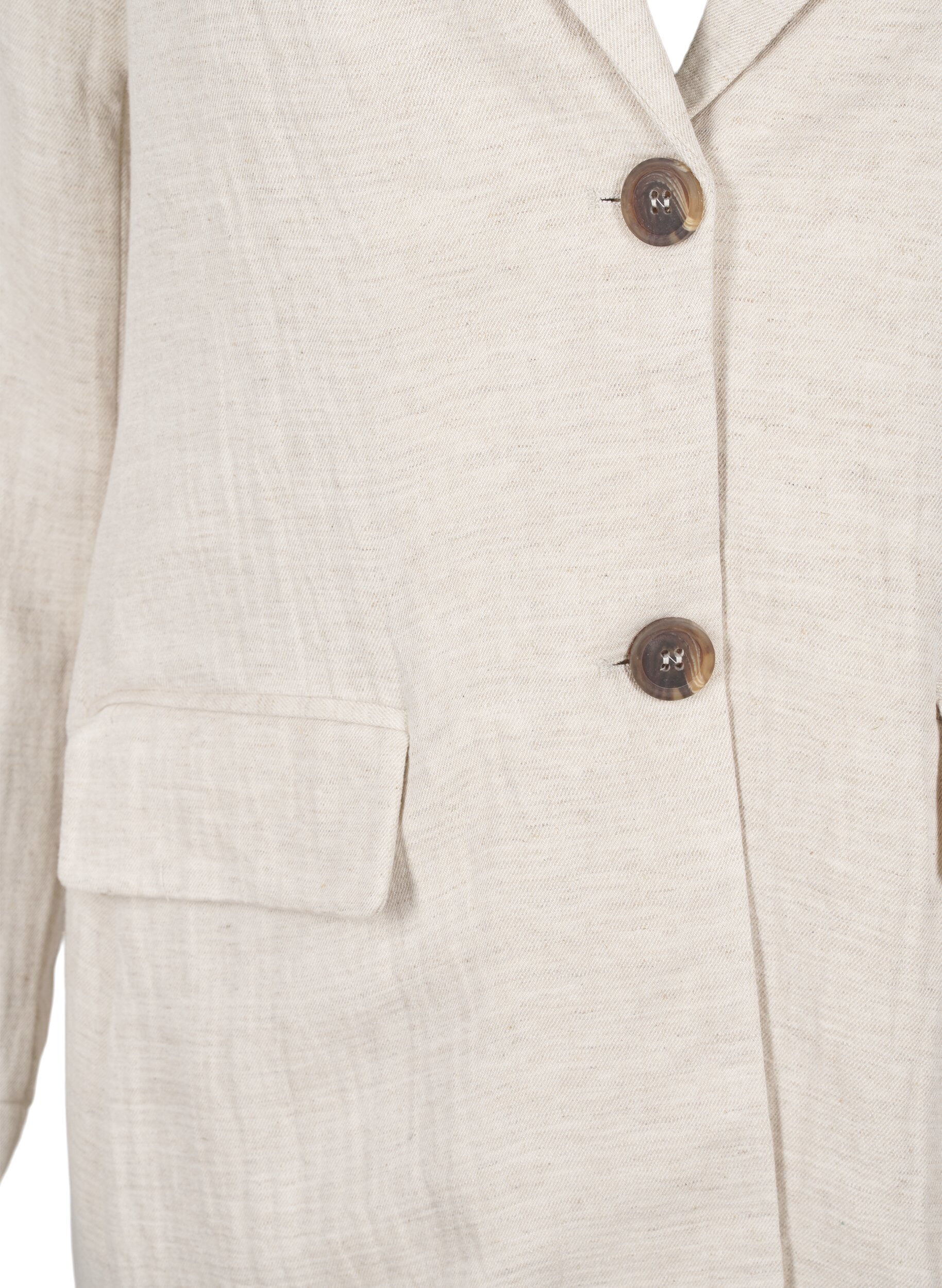 Blazer i materialemix med hør