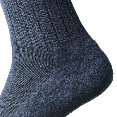 Wollsocke mit Walkfilzsohle, Marine