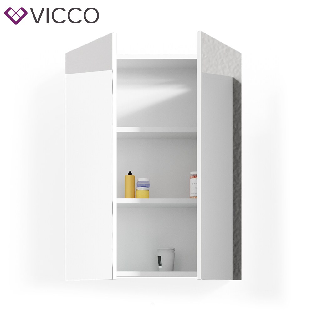 VICCO Spiegelschrank FREDDY Weiß Spiegel Badspiegel Wandspiegel Badezimmer
