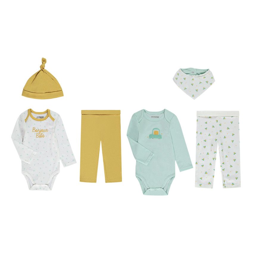Lot de 2 ensembles 3 pièces en jersey pour bébé garçon - Vert