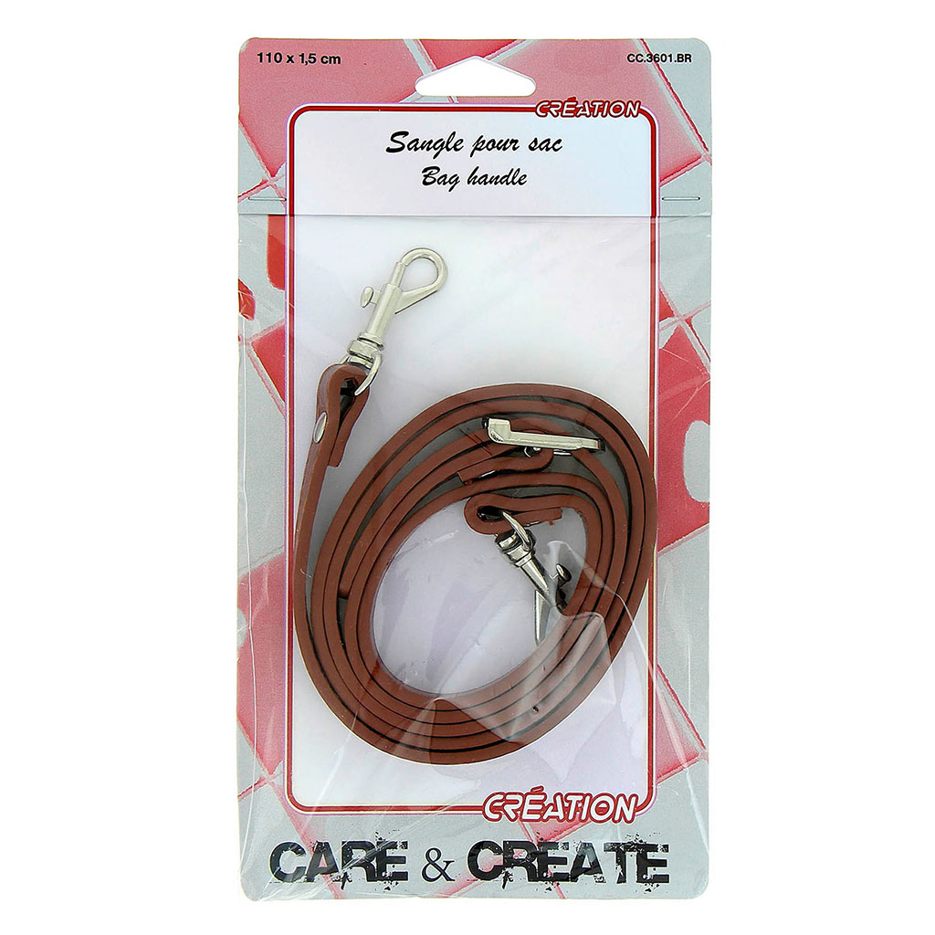 Sangle pour sac plate marron 110cm