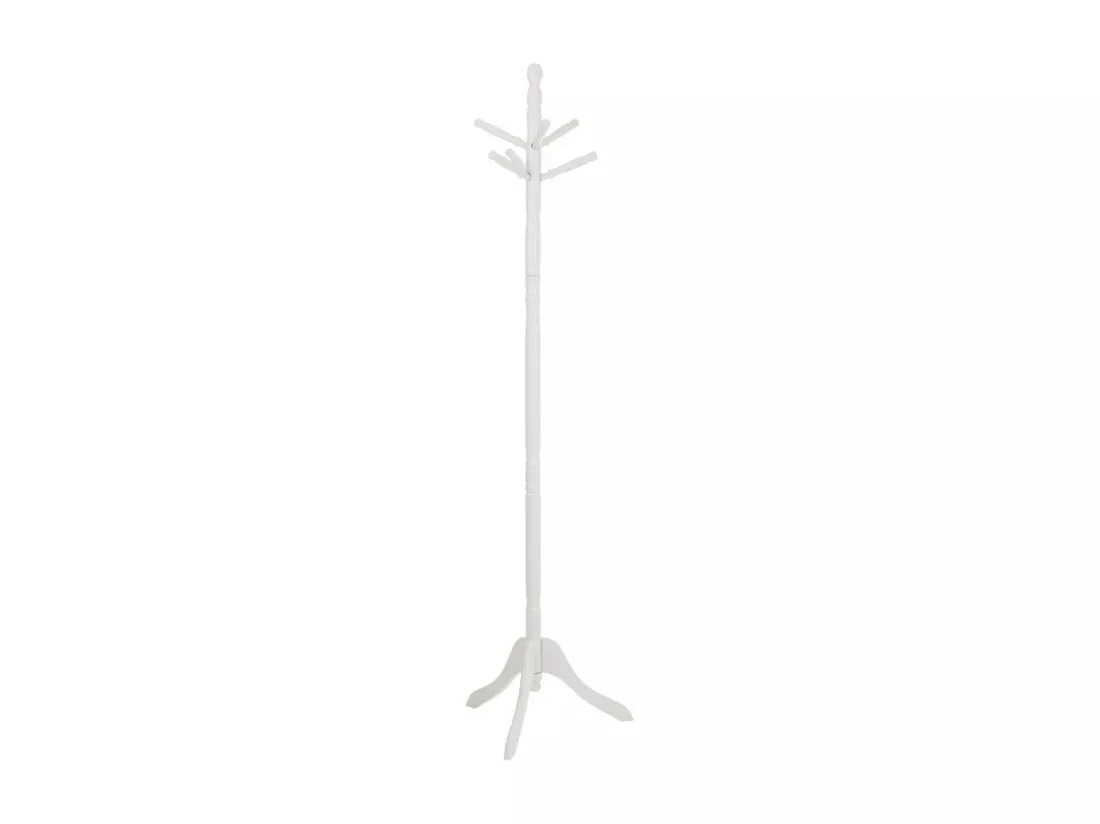 Porte-manteau sur pied en bois blanc 44x44x172h
