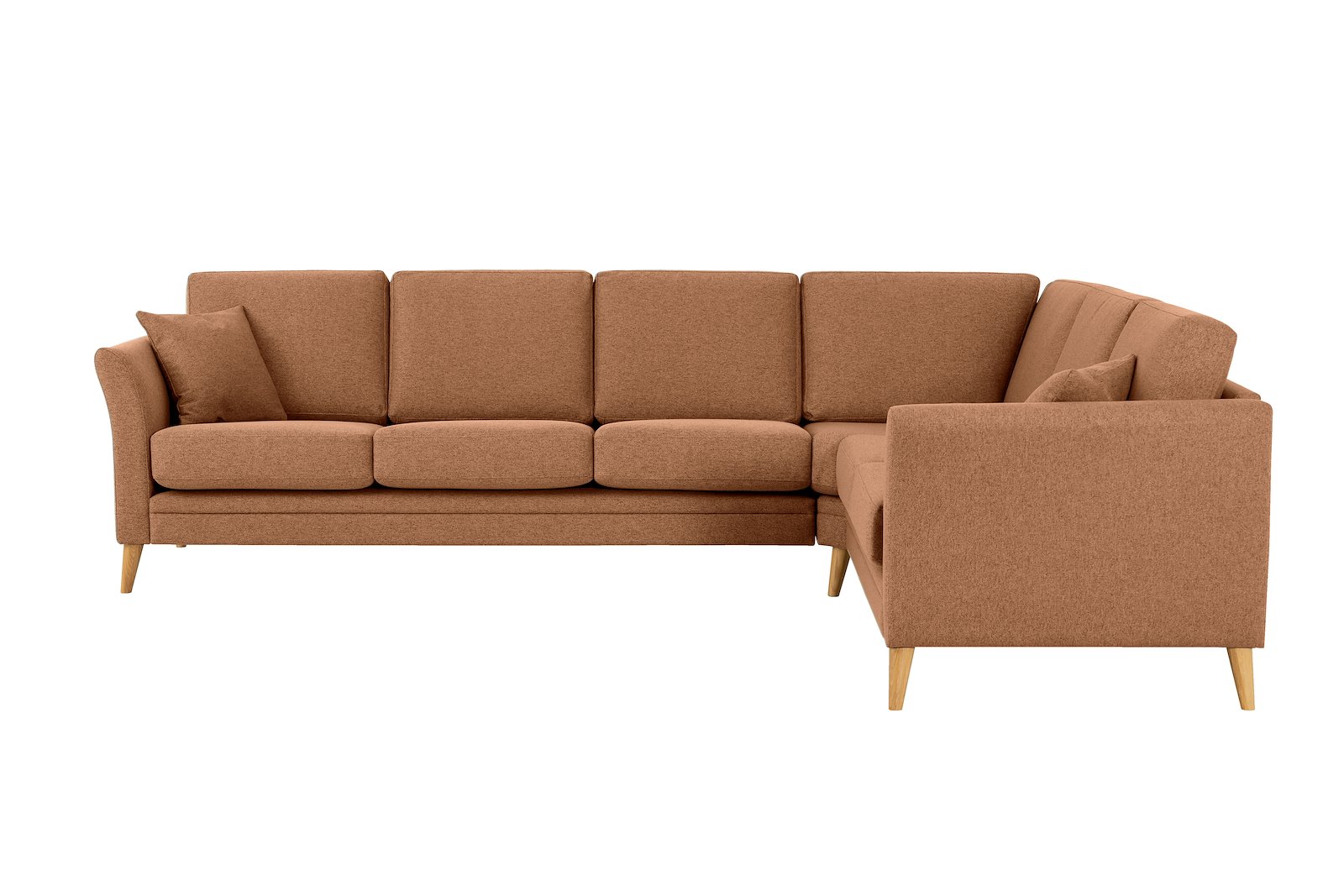 Eden hjørnesofa 32 hjørne i tekstil Neve 31 Brick med ben i eik natur (15137).
