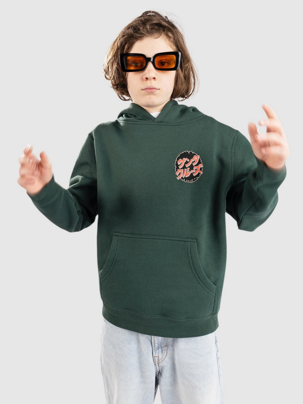Santa Cruz X Godzilla Destroyer Kids Hoodie green