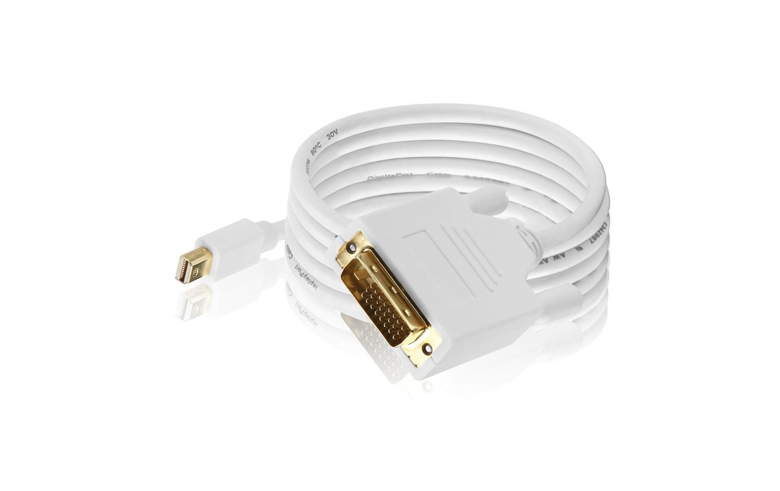 Kabel Mini-DisplayPort - DVI-D, 2 mMini-DisplayPort- zu DVI-Kabel, weiss