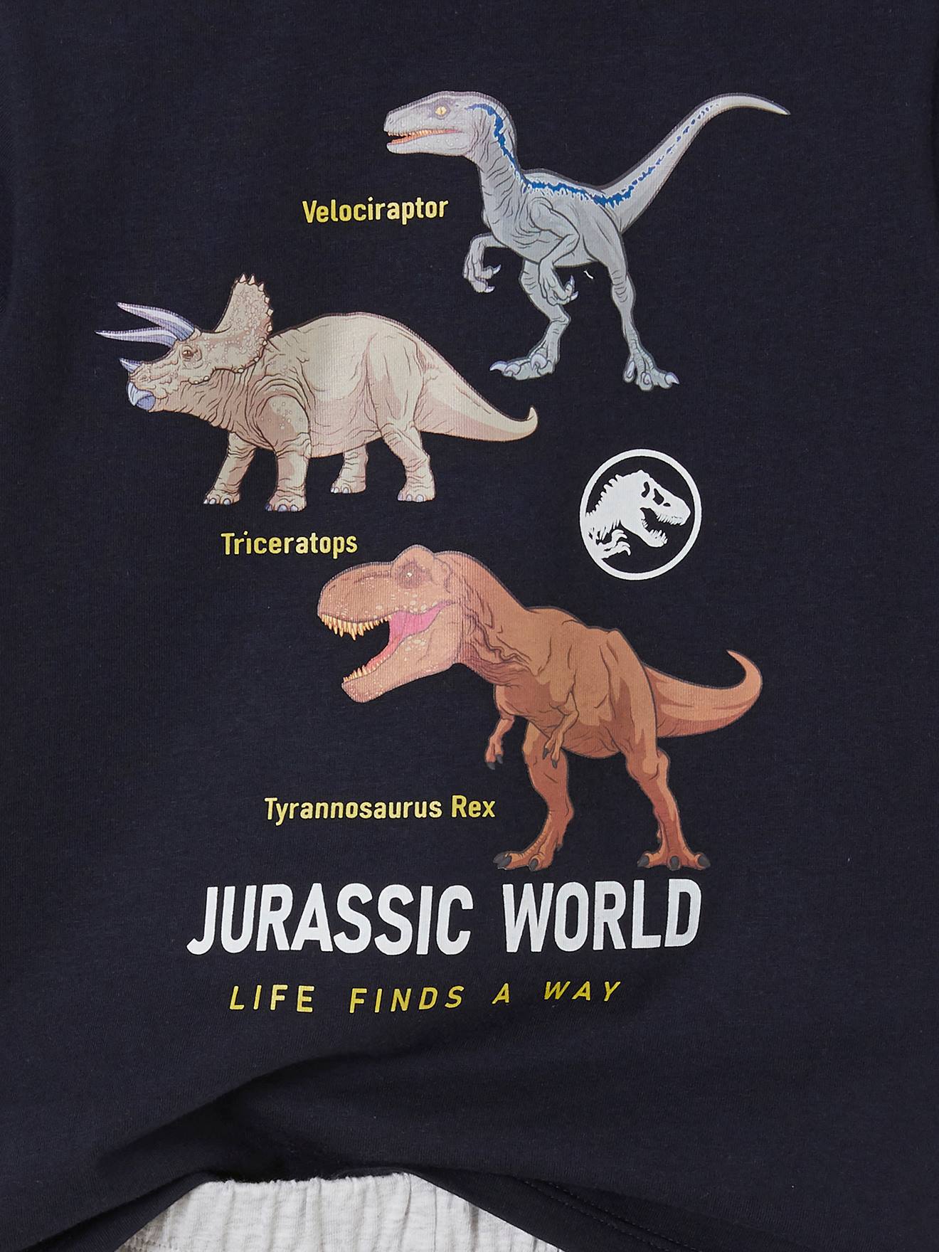 Conjunto de pijama Jurassic World® com shorts, azul escuro liso com estampas.