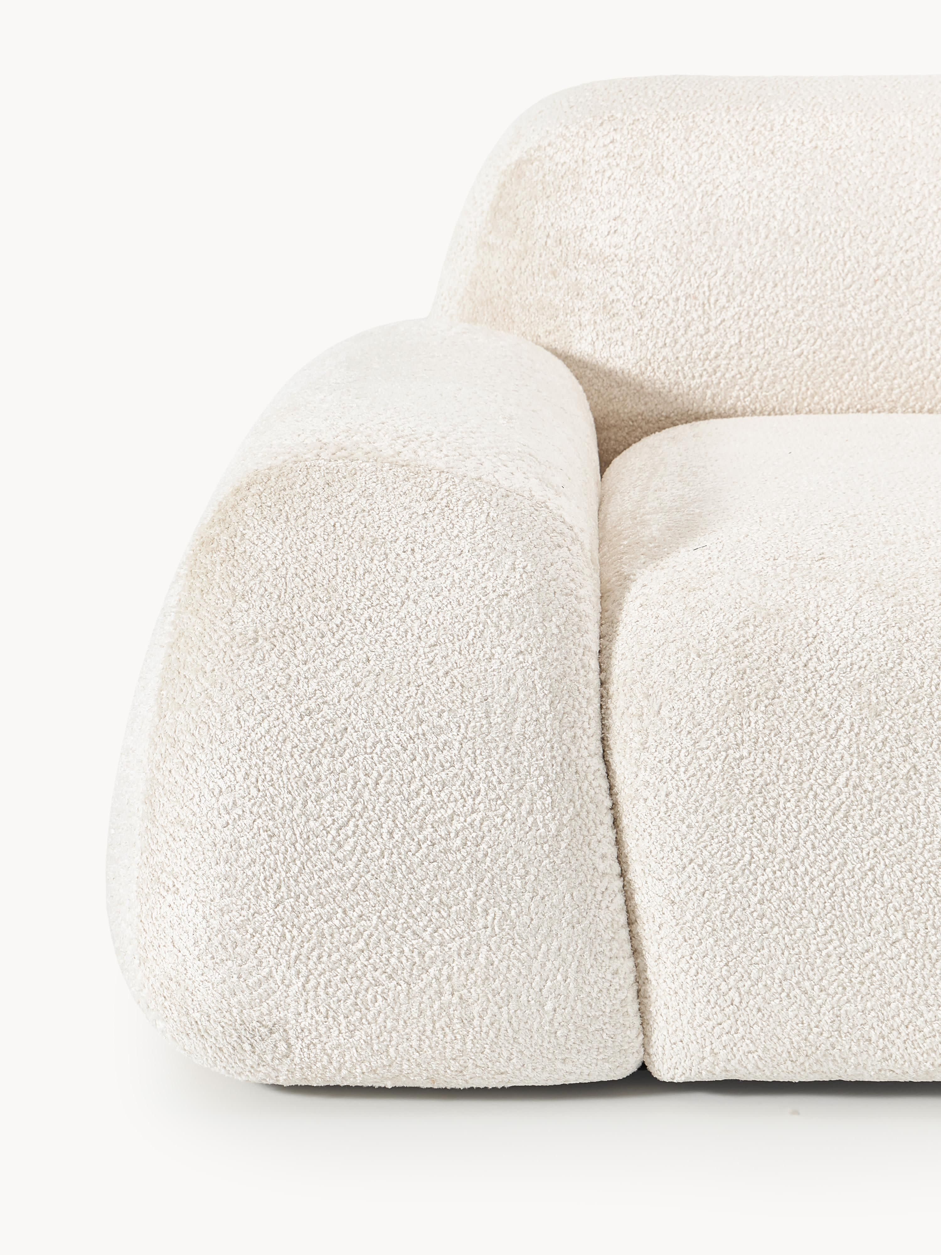 Modulaire hoekbank Wolke (4-zits) van teddy-bouclé