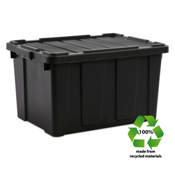 Iris Powerbox Robuust Opbergbox - 68L - 100% Recycled Kunststof - Zwart - Set van 3