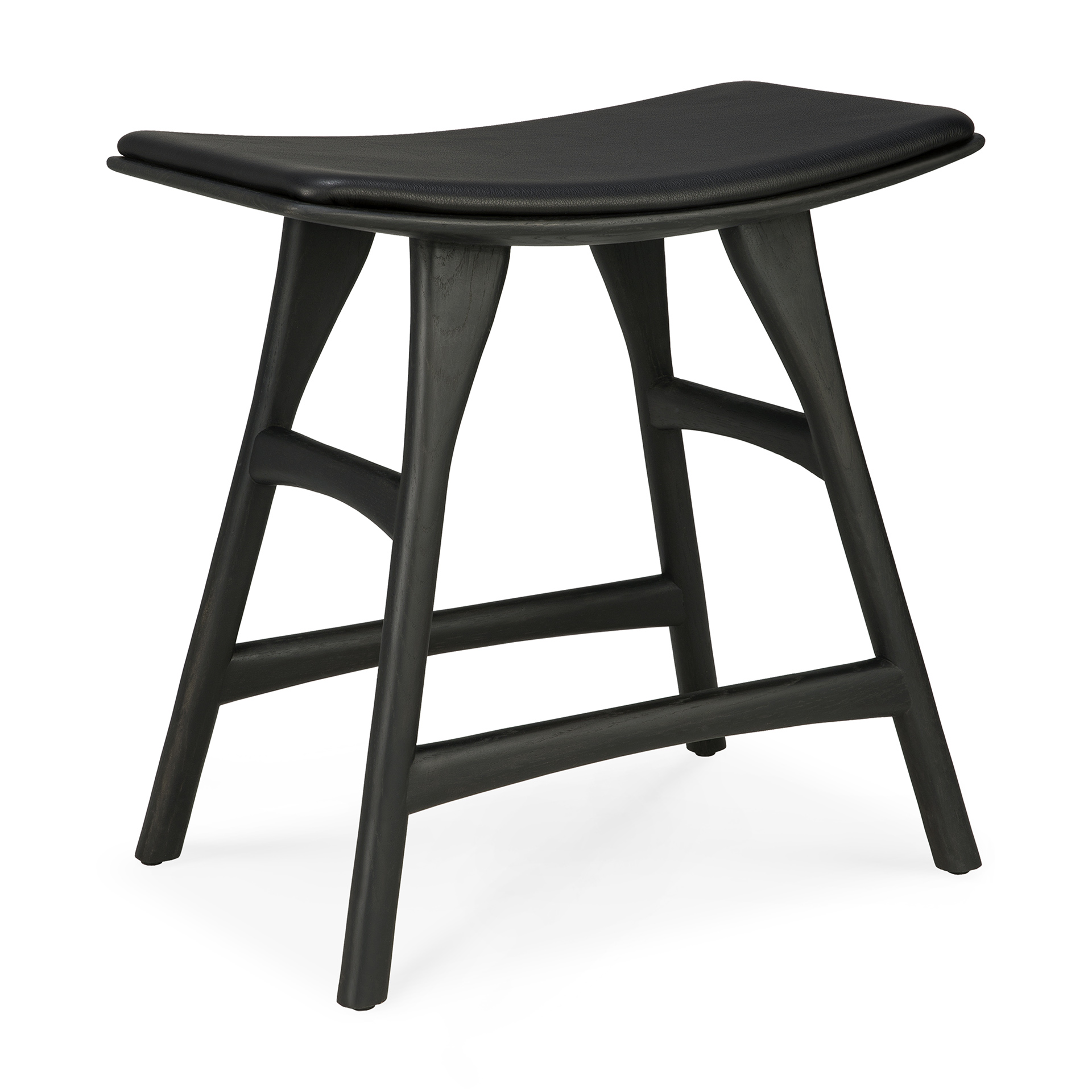 Osso kruk 45 - zwart eiken - zwart leer