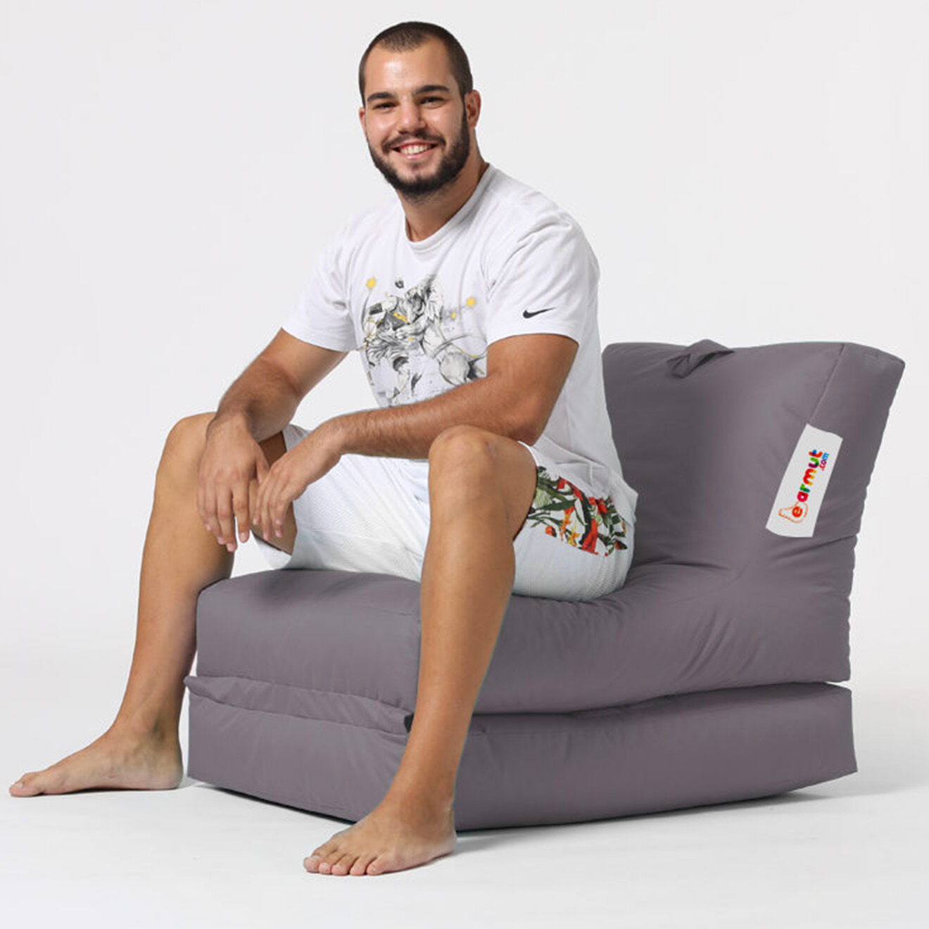 Homitis Pouf Siesta gris - 55x40x40 cm