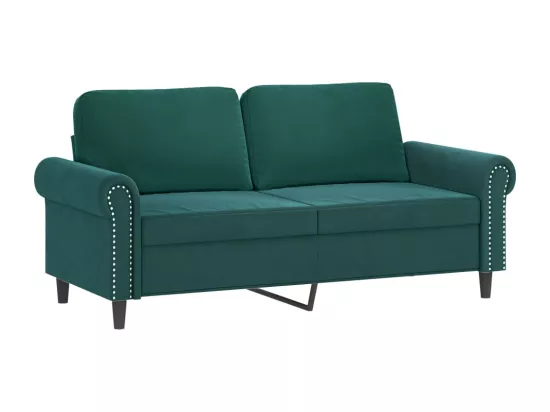 Ensemble de canapés 2 pcs avec coussins vert foncé velours