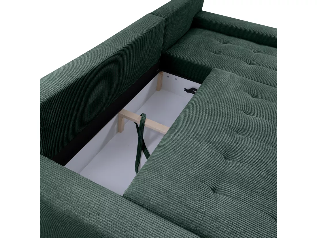 CANAPÉ D'ANGLE avec coffre de rangement Tragel L, vert