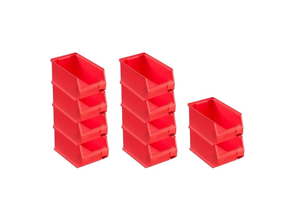 PROREGAL Value Pack 10 x Rode opbergdoos 3,0 HxBxD 12,5 x 14,5 x 23,5 cm 2,8 liter opbergcontainer Opbergdoos