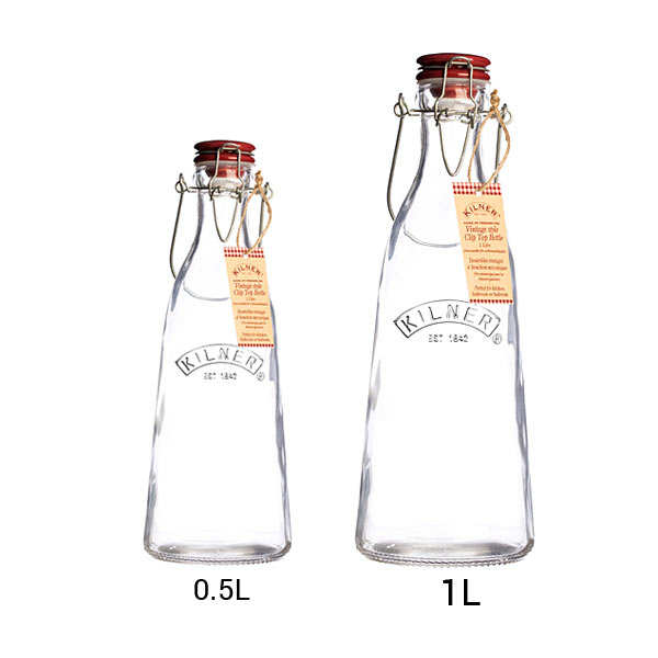 Bouteille en verre avec bouchon et anse
