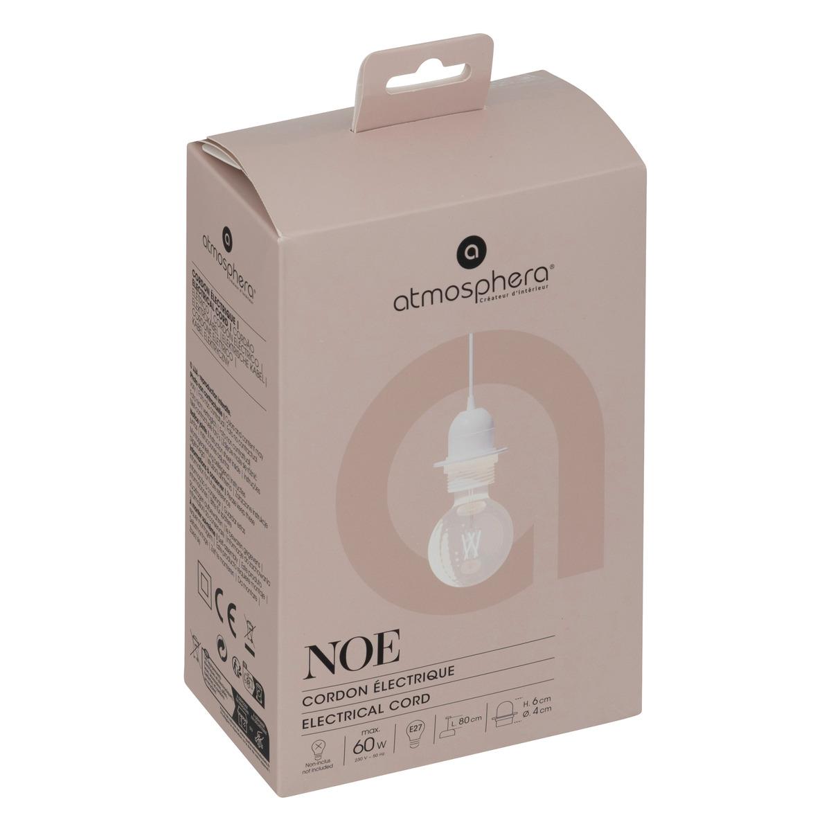 CORDON ELECTRIQUE METAL NOE BLANC L.80CM