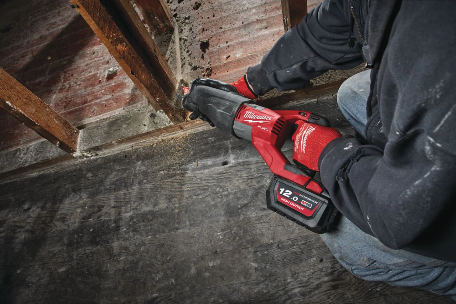 Milwaukee M18 FSX-121X Super Sawzall 18V Li-ion accu reciprozaag set (1x 12.0Ah accu) in koffer - snelwissel - koolborstelloos