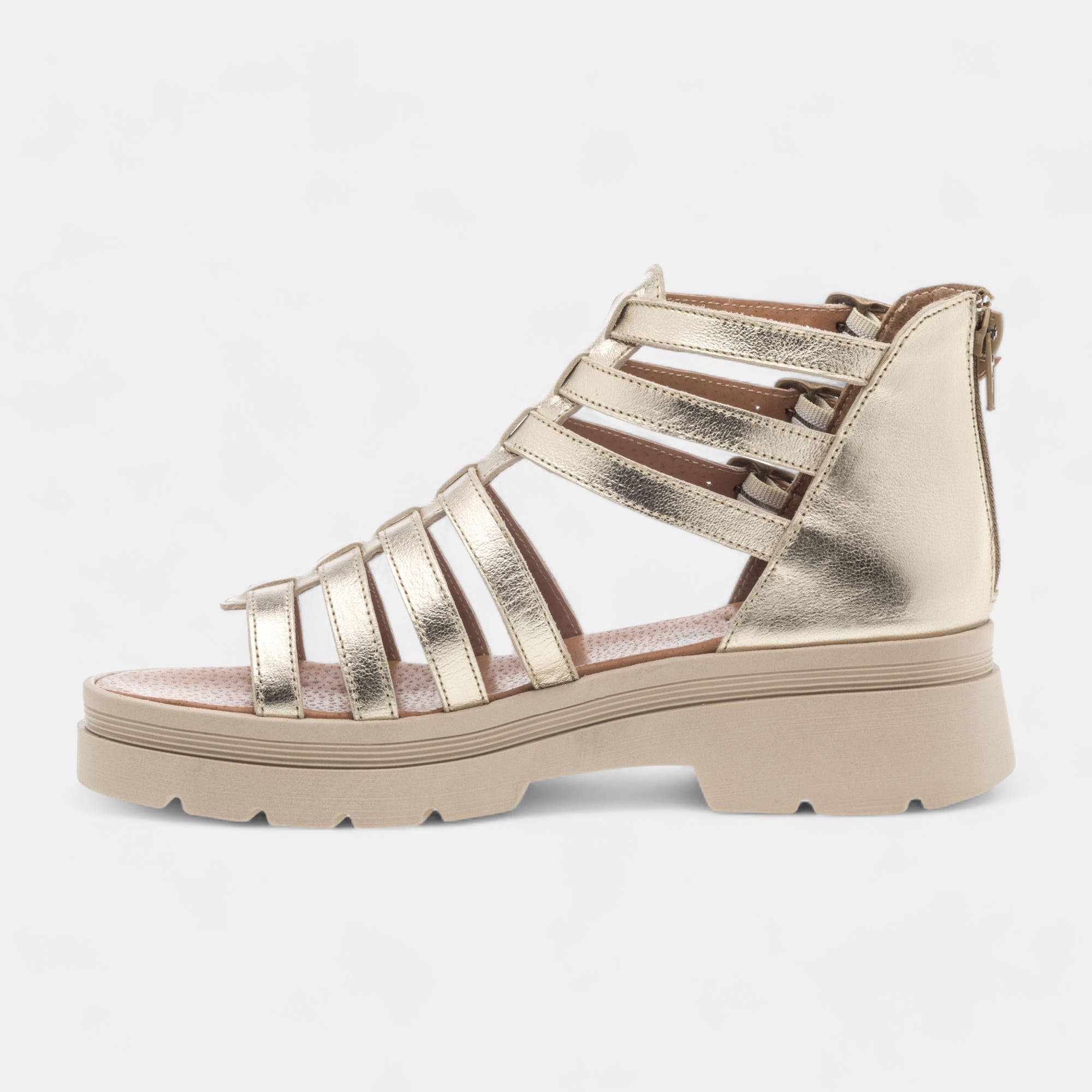 Sandales Femme en cuir or