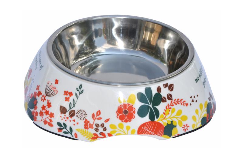 Nanook Futternapf 420 ml Design Blumen - Edelstahl