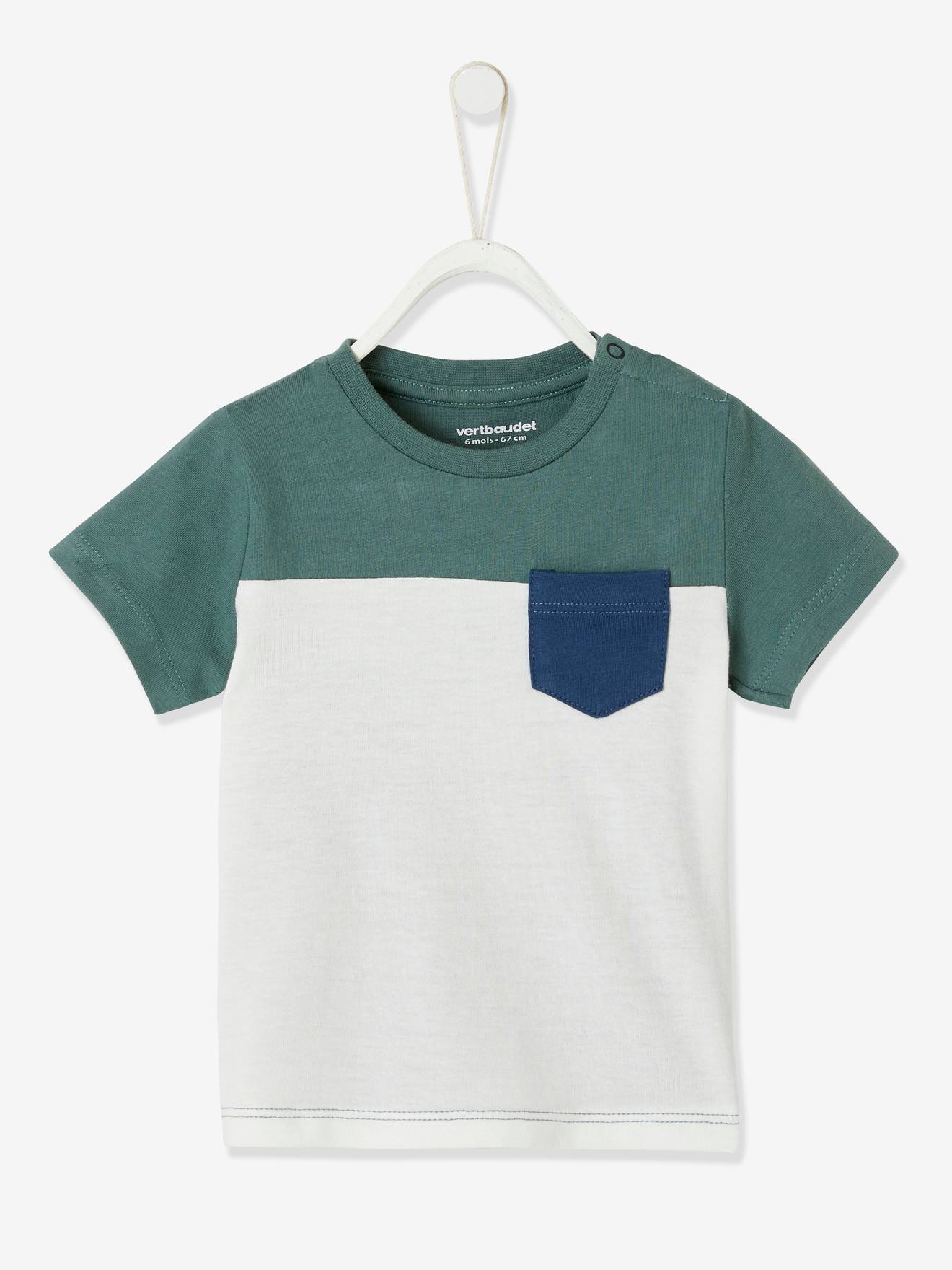 Camiseta de manga curta em tons pastel para bebê