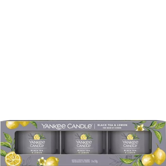 Coffret bougies votives - Thé noir & citron - 3 x 37 g