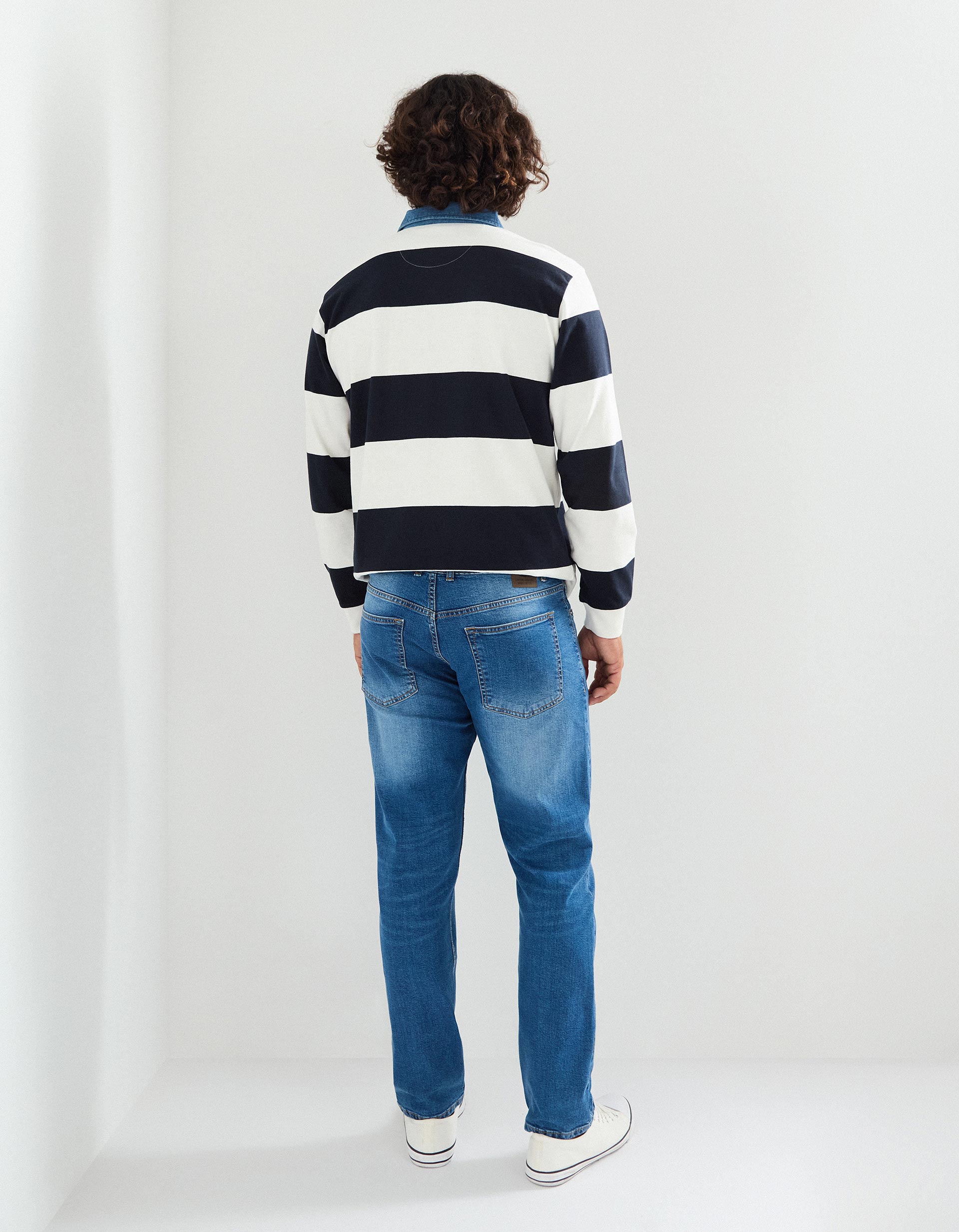 Calças de Ganga 'Tapered Fit', Homem, Azul Claro