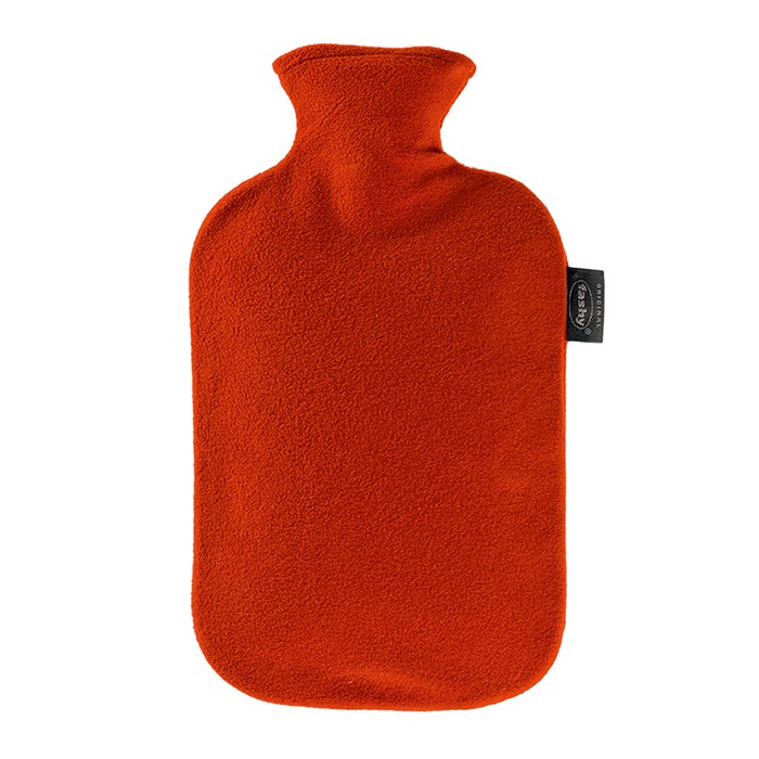 fashy Wärmflasche Thermoplastik mit Vlies Bezug 2l Cranberry 1 Stk