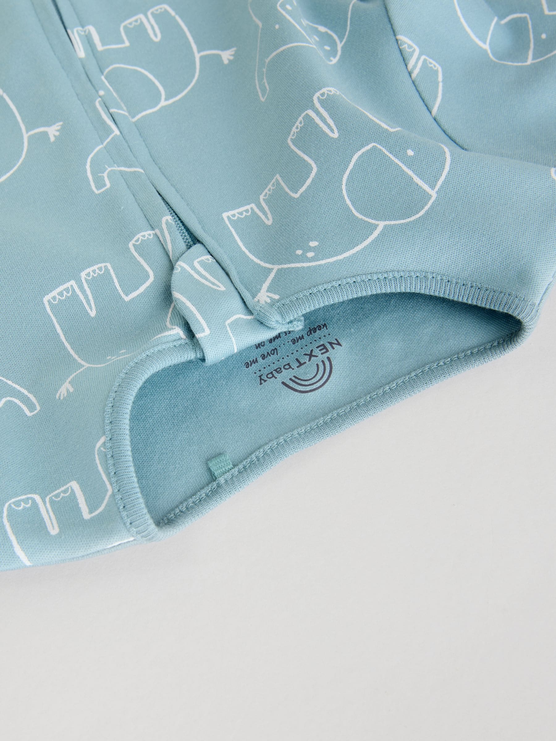 Blauw - Baby Linear Elephant Sleepsuits 3 Pack (0-2yrs)