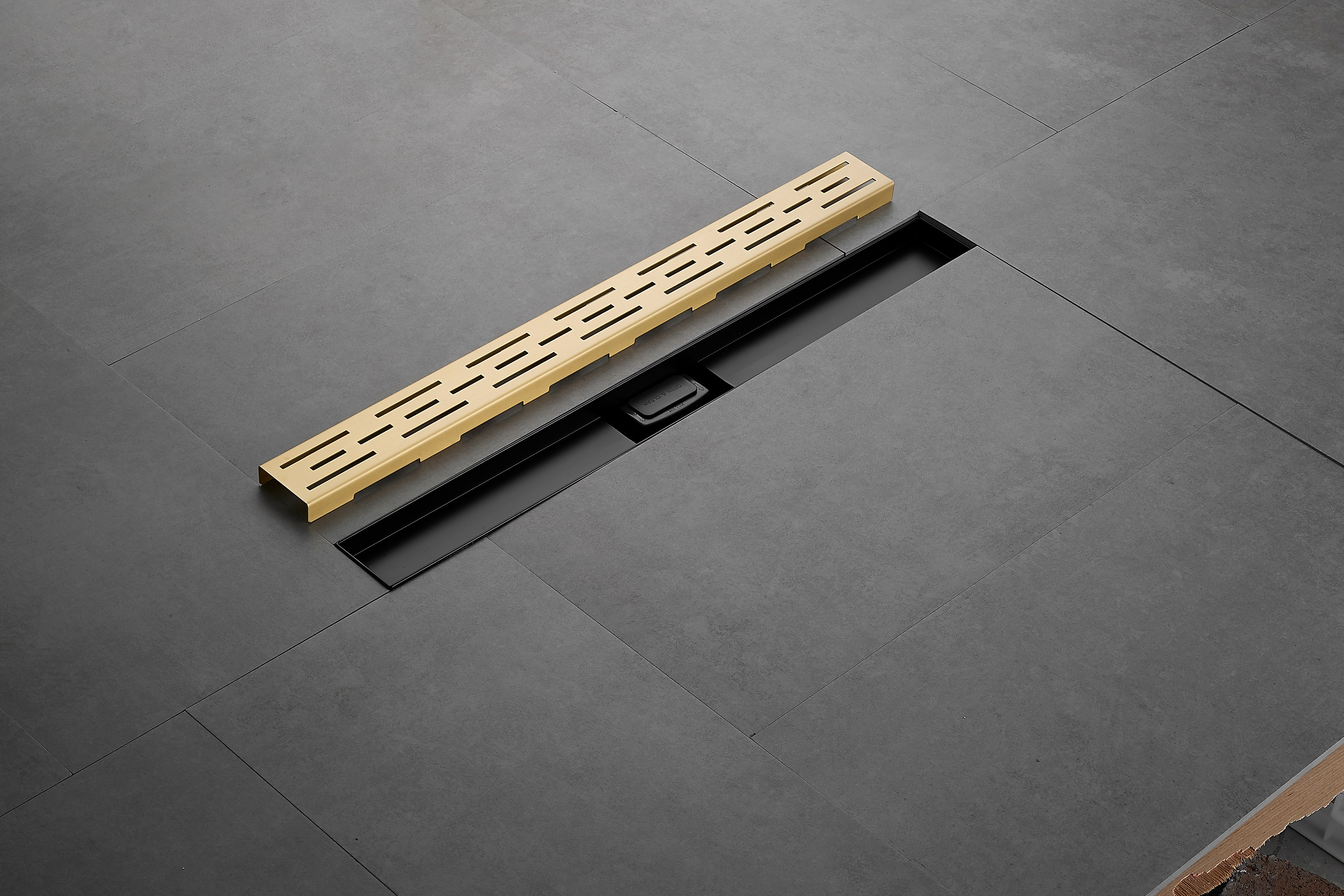 Saniclear Brass douchegoot 70x7cm geborsteld messing - mat goud