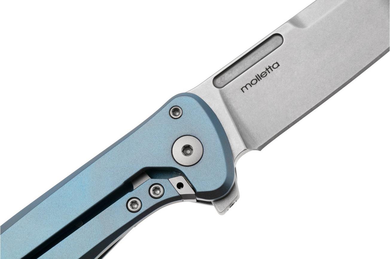 LionSteel Skinny Solid SK01 BL Blue Titanium, Blue Dark Matter Carbonfiber inlay zakmes, Molletta design
