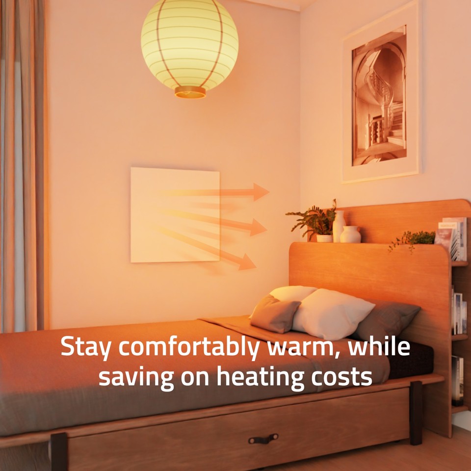 Hombli - Smart IR Glas varmepanel 400W, hvid (400W)
