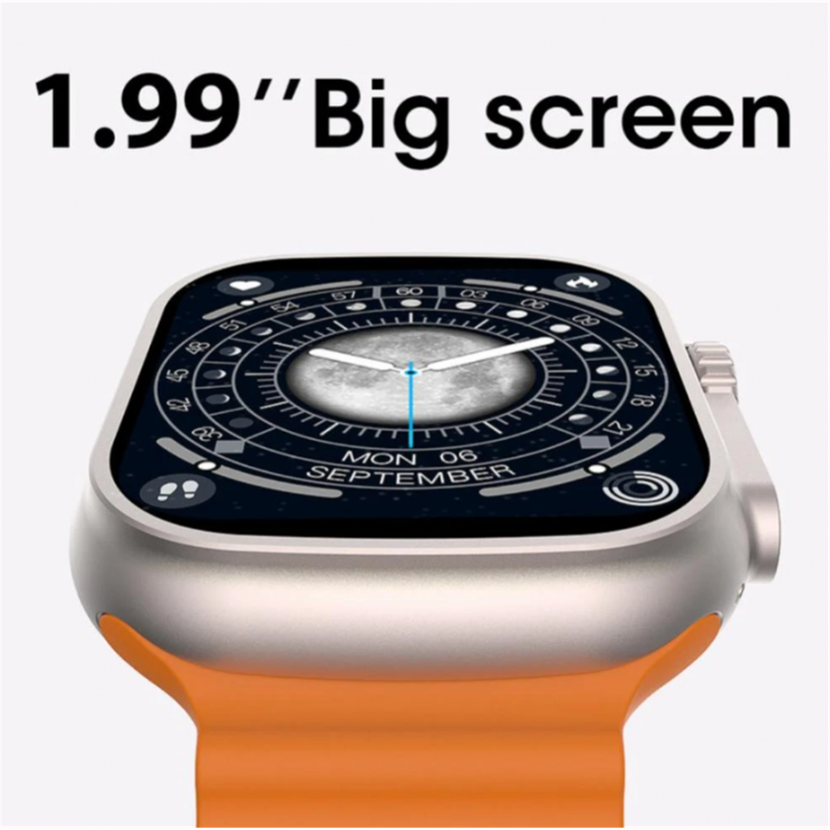 Smartwatch Smartek SW-KD99 Ultra 49mm com Bluetooth, chamadas e carregamento sem fio.