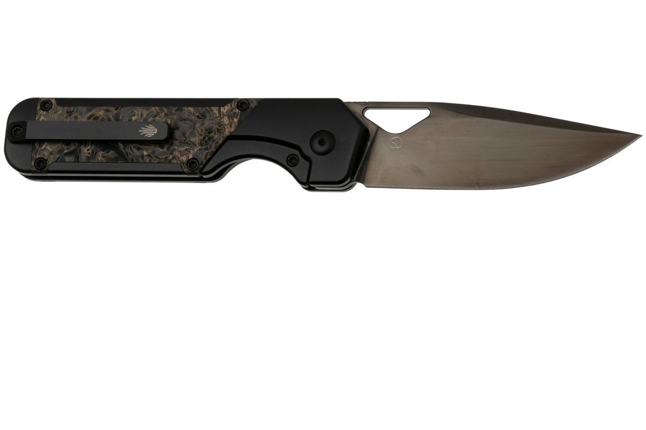 Kizer Militaw KI3634A3 Black S45VN, Contoured Black Titanium & Dark Matter Gold FatCarbon, zakmes, Jonathan Styles design